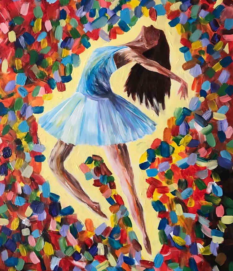Abstract schilderij ballerina
