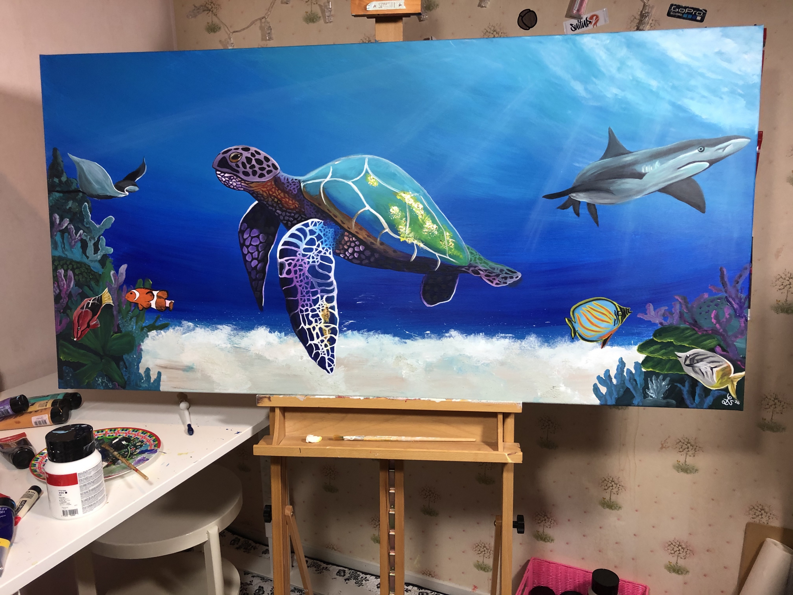 Schilderij onderwaterwereld